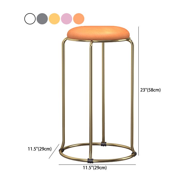 Scandinavian Stackable Armless Bar Stools Round Seat Backless Barstool