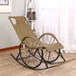 Modern Spindle Wicker Rocking Chair Metal Frame Wheel Handrail Design Rocker Chair