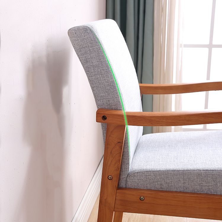 Single Solid Back Dining Armchair Upholstered Arm Chairs with Wood Legs Clearhalo ' kitchen&dining_furn' 'Dining Chairs' 'Dining Tables & Seating' 'dining_chair' 'furn' 'furn_dining_chair' 'Furniture' 'furniture_dining_chair' 'Kitchen & Dining Furniture' 'kitchen' 1200x1200_798ca025-7c45-4be5-96ff-f10dec05e8e2