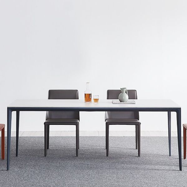Minimalist Sintered Stone Standard Dining Table Rectangle Kitchen Dining Table with 4 Legs Base Clearhalo ' dining_table' 'Dining Tables & Seating' 'Dining Tables' 'furn' 'furn_dining_table' 'Furniture' 'furniture_dining_table' 'Kitchen & Dining Furniture' 'kitchen&dining_furn' 'kitchen' 'kitchen_dining_table' 1200x1200_798d5b2c-4555-4843-bc5f-3e7eebc88ccc