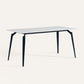 Rectangle Modern Dining Table White Stone Top Indoor Dinette Table