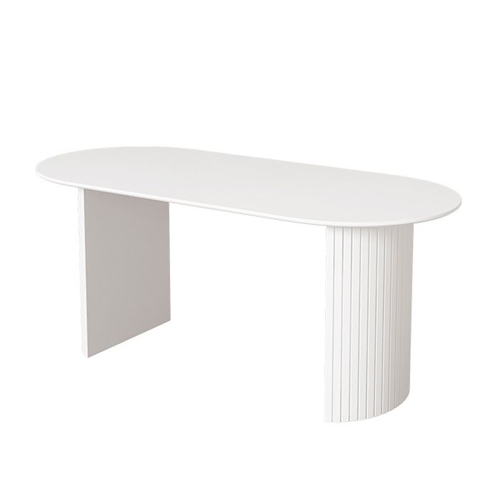 Stone Top Table Contemporary Dining Table with Sled Base in White Clearhalo 'Dining Tables & Seating' 'Dining Tables' 'dining_table' 'Furniture' 'furniture_dining_table' 'Kitchen & Dining Furniture' 'kitchen' 'kitchen_dining_table' 1200x1200_79902767-8d82-4c55-9a1f-4da4d0595ca3