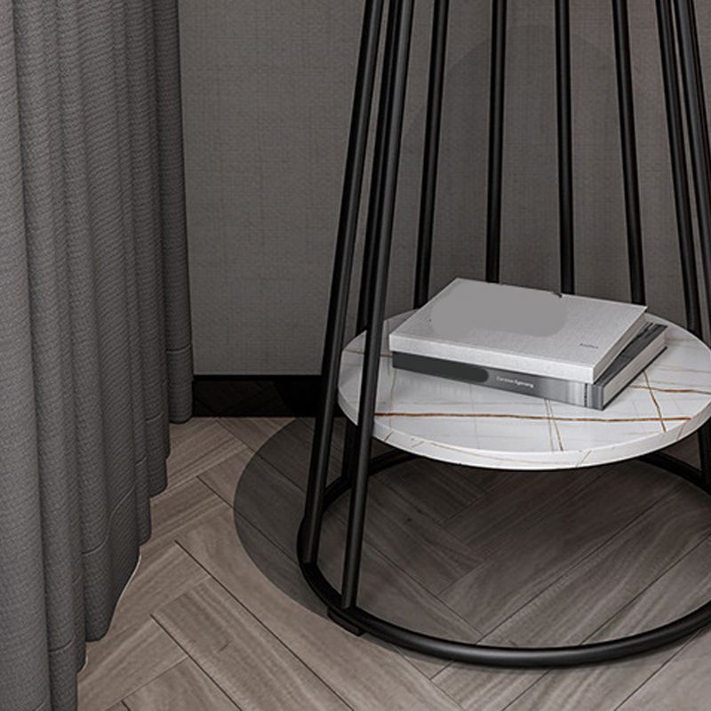 Mesa de acento industrial Nightsnant de 24.4 "Cama de altura Nightsnantal con 2 estantes