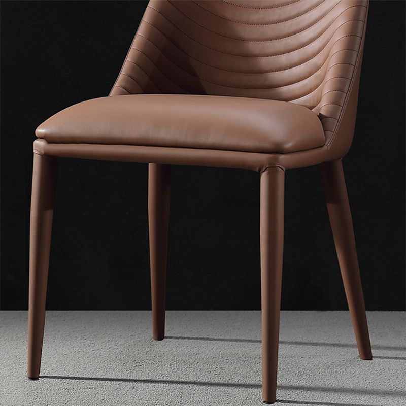 Parsons Side Chair Leather Metal Base Dining Chair for Dining Room Clearhalo 'Dining Chairs' 'Dining Tables & Seating' 'dining_chair' 'furn' 'furn_dining_chair' 'Furniture' 'Kitchen & Dining Furniture' 1200x1200_79909adf-0bbb-4106-a618-dcc63c573706