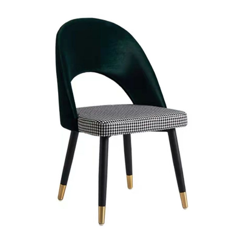 Nordic Glam Dining Chairs Armless Open Back Side Chairs for Kitchen with Metal Legs Clearhalo ' kitchen&dining_furn' 'Dining Chairs' 'Dining Tables & Seating' 'dining_chair' 'furn' 'furn_dining_chair' 'Furniture' 'furniture_dining_chair' 'Kitchen & Dining Furniture' 'kitchen' 1200x1200_7990cc57-386d-4a16-a0e2-ec160c90ab38