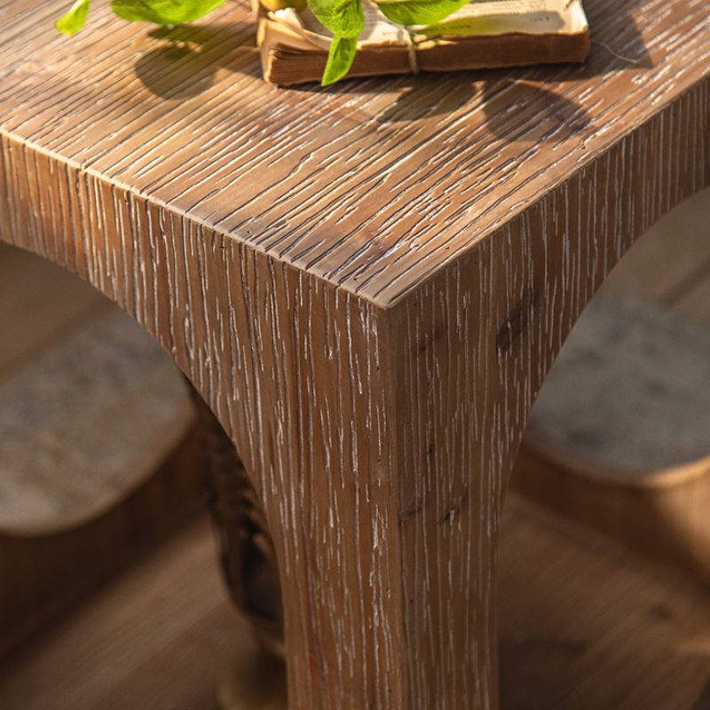 Rustikaler Walnuss Wohnzimmer Destgiertes Massivholzsofa Akzent