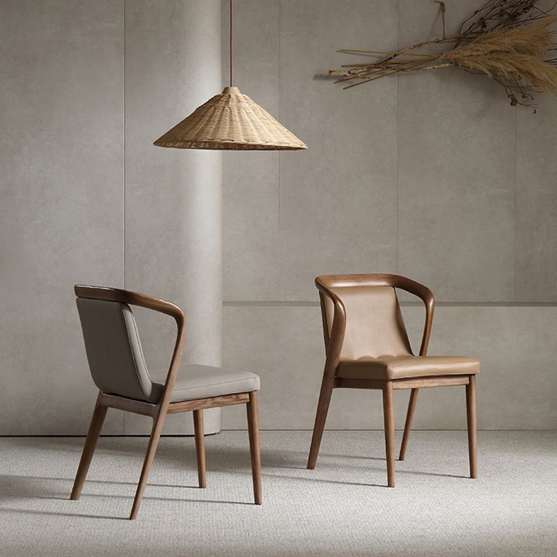 Comedor silla lateral contemporánea silla de comedor tapizada a madera maciza