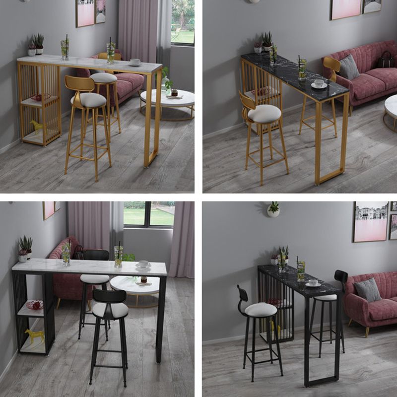 Modern Bar Table 42-inch Height Artificial Marble Top Bistro Table Clearhalo 'Bar Furniture' 'Bar Tables' 'bar_tables' 'furn' 'furn_bar_tables' 'Furniture' 'furniture_bar_tables' 'Kitchen & Dining Furniture' 1200x1200_7991a2df-5d7c-4870-93ab-a811948384fd
