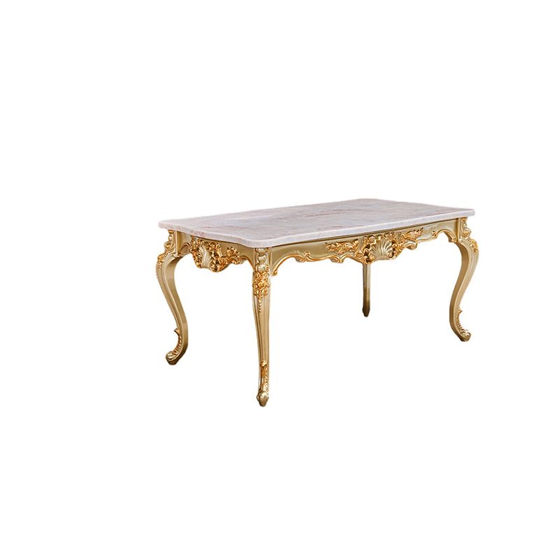 Victorian Marble Dining Table for Restaurant Rectangle Table with 4 Legs in Gold Clearhalo 'Dining Tables & Seating' 'Dining Tables' 'dining_table' 'furn' 'furn_dining_table' 'Furniture' 'Kitchen & Dining Furniture' 1200x1200_7992608a-7ed0-4d45-a35b-fc82d4435171