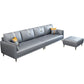 Canapé en cuir fausse 35,43 "High Modern Square ARM SOFA avec 4 oreillers