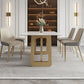 Rectangle Stainless Steel Dining Site Table Luxury Style Dinette Table for Home Clearhalo ' dining_table' 'Dining Tables & Seating' 'Dining Tables' 'furn' 'furn_dining_table' 'Furniture' 'furniture_dining_table' 'Kitchen & Dining Furniture' 'kitchen&dining_furn' 'kitchen' 'kitchen_dining_table' 1200x1200_7992b3a6-fa14-478b-b16b-7e07ee898fbe