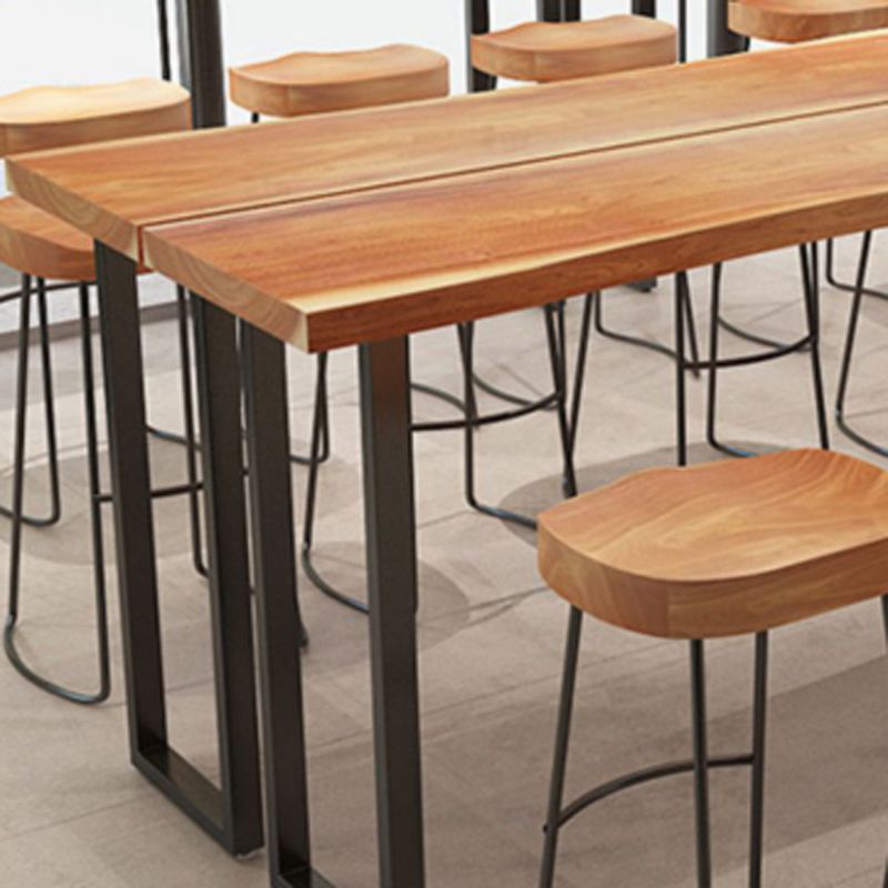 1/4/5/7-teiliges industrielles rechteckiges Kneipentisch-Set aus Holz