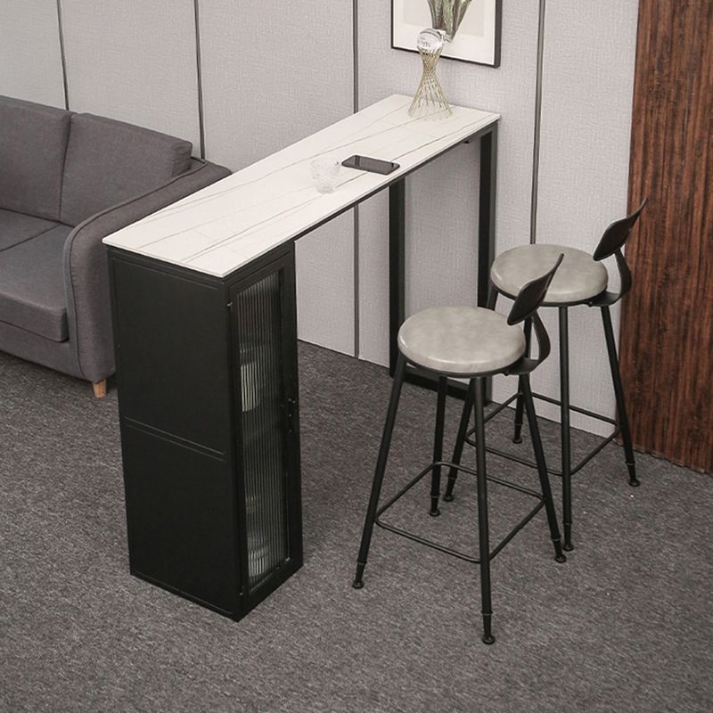 Modern Stone Pub Bar Table Indoor Event and Cocktail Table with Storage Clearhalo 'Bar Furniture' 'Bar Tables' 'bar_tables' 'furn' 'furn_bar_tables' 'Furniture' 'furniture_bar_tables' 'Kitchen & Dining Furniture' 1200x1200_79955ca6-c6df-45c8-8d6b-576332eb8ab2