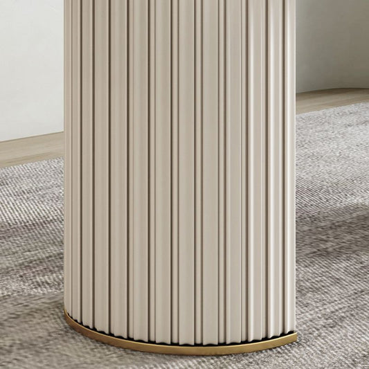 Simple Oval Dining Room Table Sintered Stone Top Double Pedestal Table Clearhalo 'Dining Tables & Seating' 'Dining Tables' 'dining_table' 'furn' 'furn_dining_table' 'Furniture' 'Kitchen & Dining Furniture' 1200x1200_7995833a-2039-4134-9011-2944a1d61307