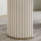 Simple Oval Dining Room Table Sintered Stone Top Double Pedestal Table Clearhalo 'Dining Tables & Seating' 'Dining Tables' 'dining_table' 'furn' 'furn_dining_table' 'Furniture' 'Kitchen & Dining Furniture' 1200x1200_7995833a-2039-4134-9011-2944a1d61307