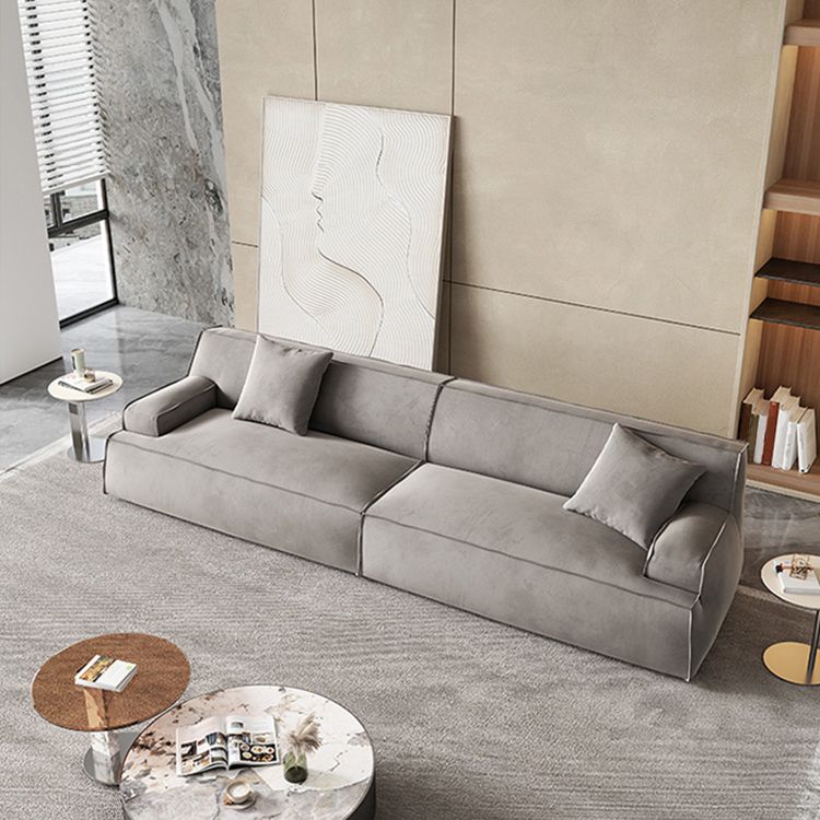 Sofá de brazo empotrado de cuero/tela genuino contemporáneo para sala de estar