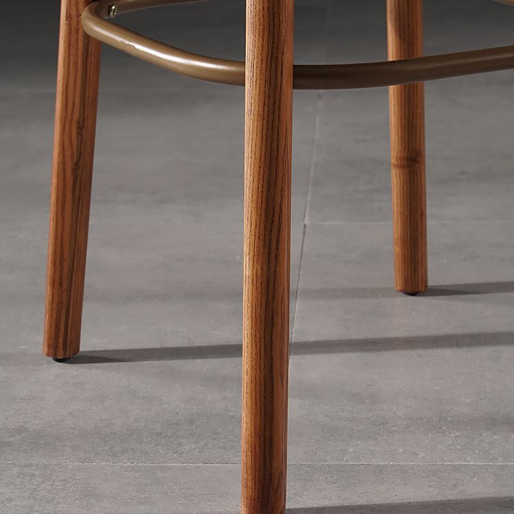 Leather Bar Stools with Wood Frame Contemporary Armless Stools for Home