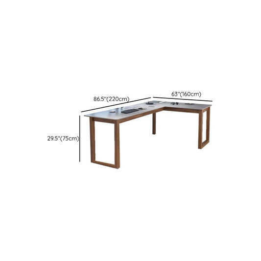 Modern Stone Writing Desk Corner 29.53-inch Tall Office Desk with Sled Base Clearhalo 'furn' 'furn_office_desk' 'Furniture' 'Office Desks' 'Office Furniture' 'office_desk' 1200x1200_7997c1c5-a1e8-4d53-8188-7afde041bb66