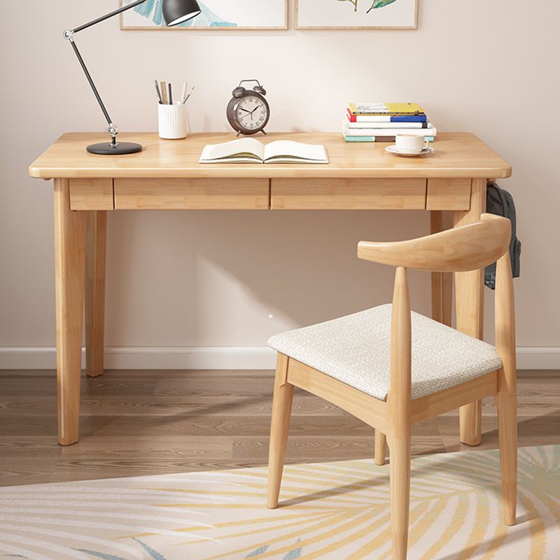 Solid Wood Rectangle Writing Desk Parsons Base 29.53-inch Tall Office Desk Clearhalo 'furn' 'furn_office_desk' 'Furniture' 'Office Desks' 'Office Furniture' 'office_desk' 1200x1200_7998d76f-8087-4ad6-bb35-74f134f6f8f1