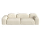 Wool Sofa in White Standard Settee Square Arm Sofa for Living Room