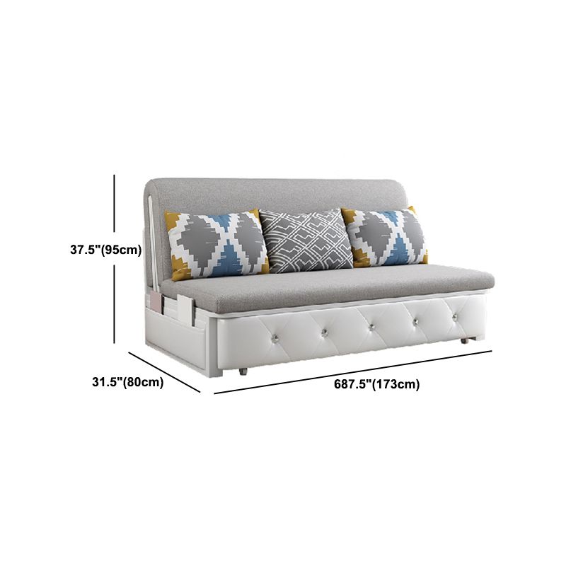 Armless Contemporary Cotton Blend Bed Sofa Couch with Pillows