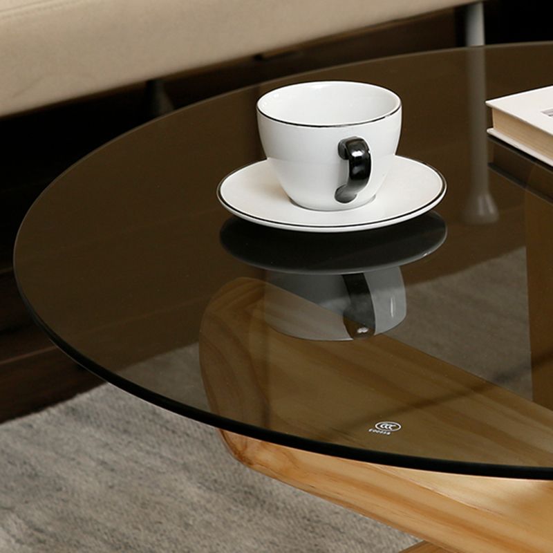 Tavolino moderno di vetro rotondo 17,7 "H tavolino da cocktail