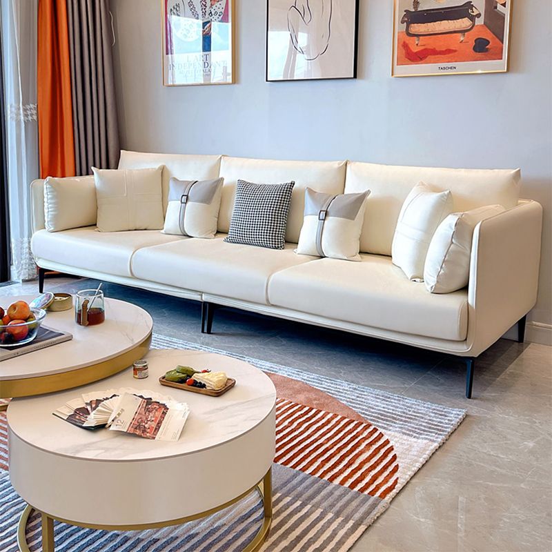 Urban Faux Leather Square Arm Sofa/Sectional for Apartment, Living Room Clearhalo 'furn' 'furn_sectionals' 'Furniture' 'furniture_sectionals' 'Living Room Furniture' 'Sectionals' 1200x1200_799ed247-4715-4717-8322-f09cfb37c58c