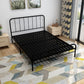Modern Rectangular Headboard Bed Open-Frame Bed With Metal Legs