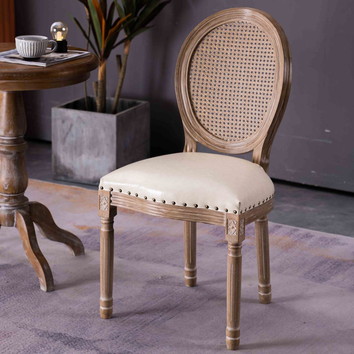 Upholstered Armless Dining Chairs King Louis Back Side Chair with Wood Legs Clearhalo ' kitchen&dining_furn' 'Dining Chairs' 'Dining Tables & Seating' 'dining_chair' 'furn' 'furn_dining_chair' 'Furniture' 'furniture_dining_chair' 'Kitchen & Dining Furniture' 'kitchen' 1200x1200_79a14563-a764-4ce1-a768-9e3e889b1537