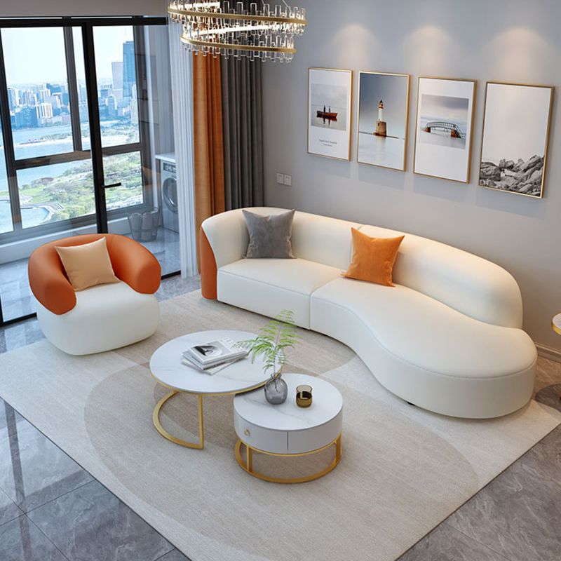 White Durable Sectional Sofas Cushion Solid Wood Sofa for Living Room Clearhalo 'furn' 'furn_sectionals' 'Furniture' 'Living Room Furniture' 'Sectionals' 1200x1200_79a1f64d-8c15-468a-9d2b-3509a329d71c