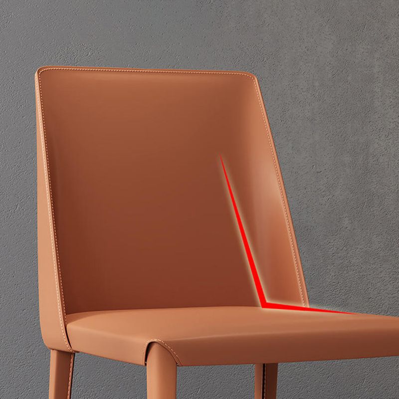 Designer Style Restaurant Parsons Chair Leather Matte Finish Dining Chair Clearhalo ' kitchen&dining_furn' 'Dining Chairs' 'Dining Tables & Seating' 'dining_chair' 'furn' 'furn_dining_chair' 'Furniture' 'furniture_dining_chair' 'Kitchen & Dining Furniture' 'kitchen' 1200x1200_79a223f4-472f-4e72-b670-a7c045ca8497