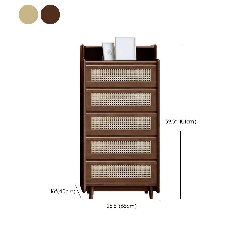 25.6" W Rattan Accent Chest in Rubberwood with Storage Drawers Clearhalo 'Cabinets & Chests' 'cabinets_chests' 'furn' 'furn_cabinets_chests' 'Furniture' 'Living Room Furniture' 1200x1200_79a2a691-c736-4d65-b298-694527d76c50