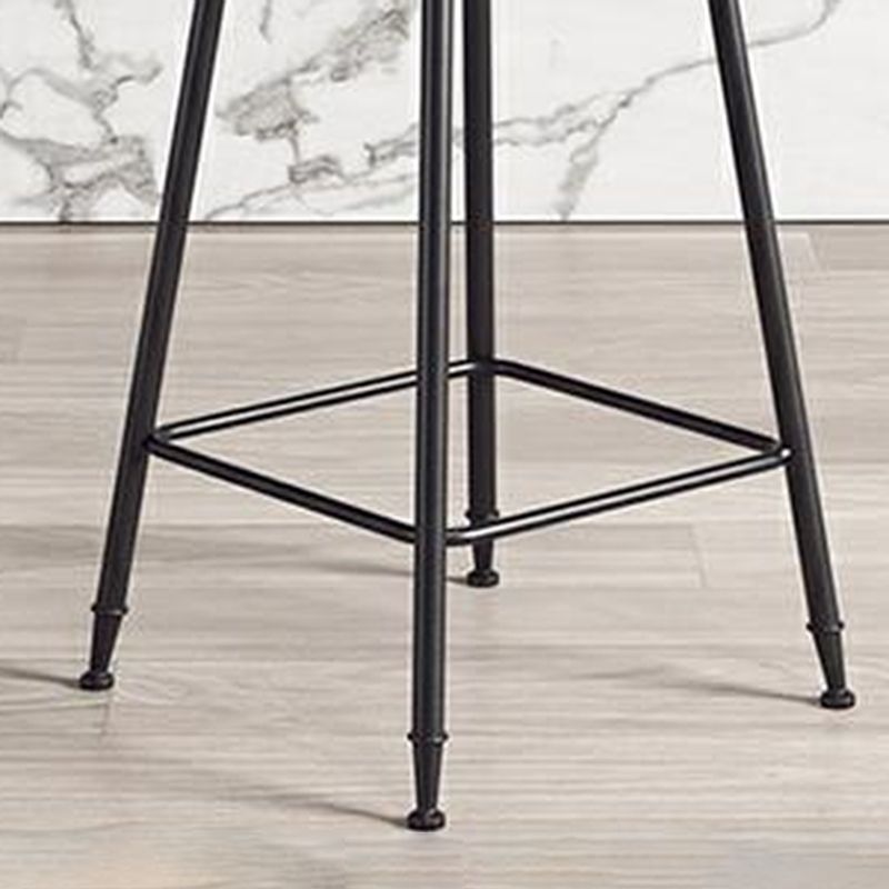 Contemporary Counter Bar Stool Backrest Velvet Bar Stool with Footrest, Iron Base Clearhalo 'Bar Furniture' 'Bar Stools' 'bar_stools' 'furn' 'furn_bar_stools' 'furniture_bar_stools' 'Kitchen & Dining Furniture' 'kitchen&dining_furn' 'kitchen' 'kitchen_furn' Furniture' 1200x1200_79a3b285-4a80-4557-ab26-28c7615cd247