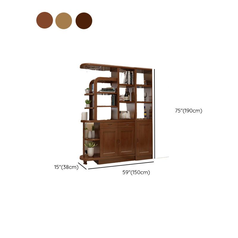 Contemporary 2-drawer Solid Wood 74.8" Tall Accent Cabinet with Doors Clearhalo 'Cabinets & Chests' 'cabinets_chests' 'furn' 'furn_cabinets_chests' 'Furniture' 'Living Room Furniture' 1200x1200_79a4a80f-1938-4833-b3dc-a00899ae55a9