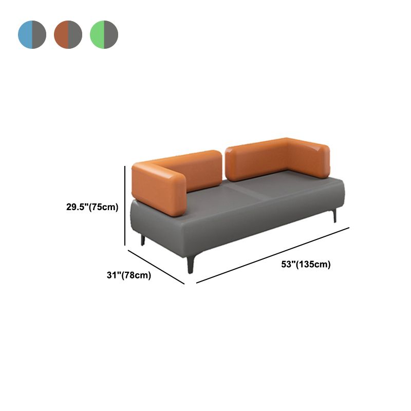 29.53 "H Sofá de cuero Faux Sofá con brazo de esmoquin contemporáneo en gris