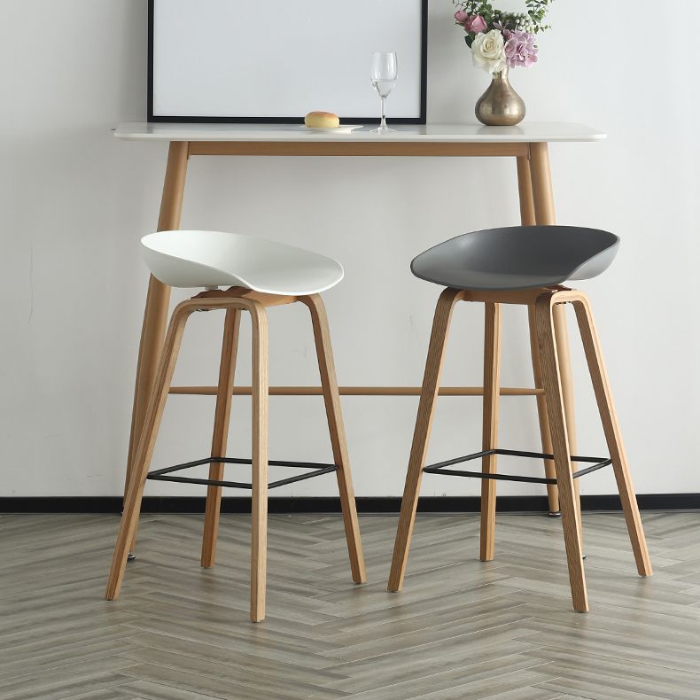 Contemporary Simple Counter Stools 30-inch Indoor Wood Legs Bar Stool with Plastic Seat Clearhalo 'Bar Furniture' 'Bar Stools' 'bar_stools' 'furn' 'furn_bar_stools' 'furniture_bar_stools' 'Kitchen & Dining Furniture' 'kitchen&dining_furn' 'kitchen' 'kitchen_furn' Furniture' 1200x1200_79a54140-c360-4e9c-8886-9b097297dddb