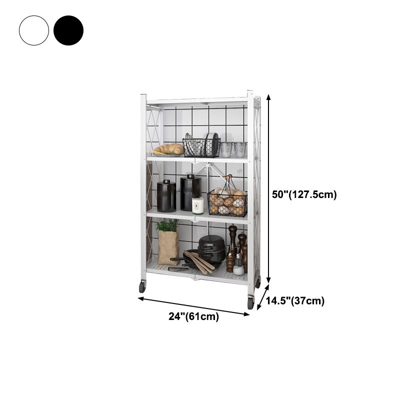 Industrial Folding Steel Etagere Bookshelf Open Bookshelf with Caster Wheels Clearhalo 'Bookcases' 'furn' 'furn_bookcases' 'Furniture' 'furniture_bookcases' 'Office Furniture' 1200x1200_79a94b18-0e65-4e9d-b0b6-6974c9303bc6