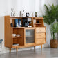 Contemporary Dining Hutch Glass Doors Pine Storage Cabinet for Dining Room Clearhalo 'Display & China Cabinets' 'display_china_cabinets' 'furn' 'furn_display_china_cabinets' 'Furniture' 'Kitchen & Dining Furniture' 1200x1200_79aa3956-b1db-4fa9-b363-fb34ecee141b