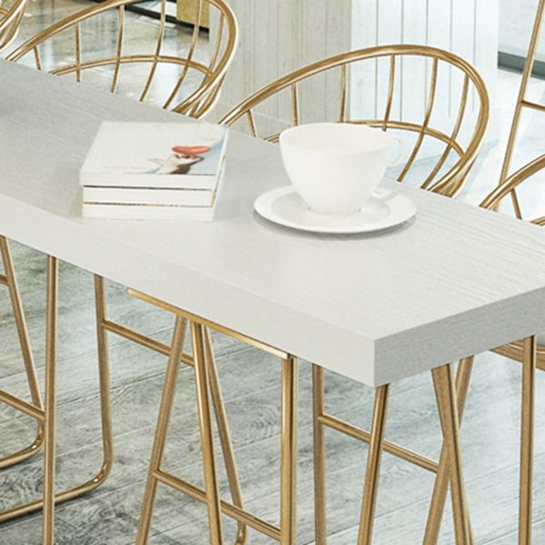 White Glam Style Bar Table in Iron and Wood Bar Indoor Bar Counter Clearhalo 'Bar Furniture' 'Bar Tables' 'bar_tables' 'furn' 'furn_bar_tables' 'Furniture' 'furniture_bar_tables' 'Kitchen & Dining Furniture' 1200x1200_79aac0b4-fb16-45a4-a223-ad7818a90488