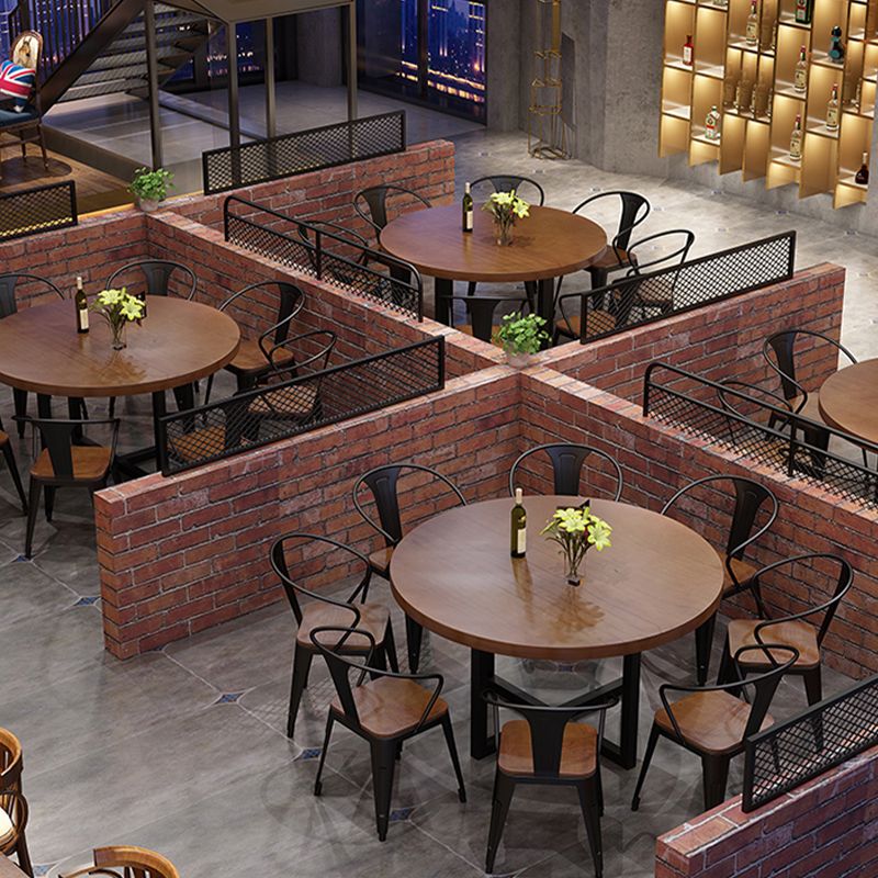 Tavolo da pranzo moderno per la caffetteria rotonda tavolo in legno massiccio in marrone