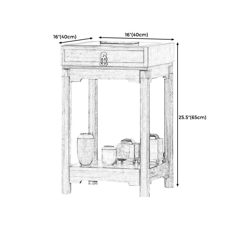Traditional Square Wooden Sofa Side Accent Table with Storage and Shelf Clearhalo 'Coffee & Accent Tables' 'End & Side Tables' 'end_side_table' 'end_side_tables' 'furn' 'furn_end_side_tables' 'Furniture' 'furniture_end_side_table' 'Living Room Furniture' 1200x1200_79ae82ac-0d13-4b05-a4ee-440d3d12736e