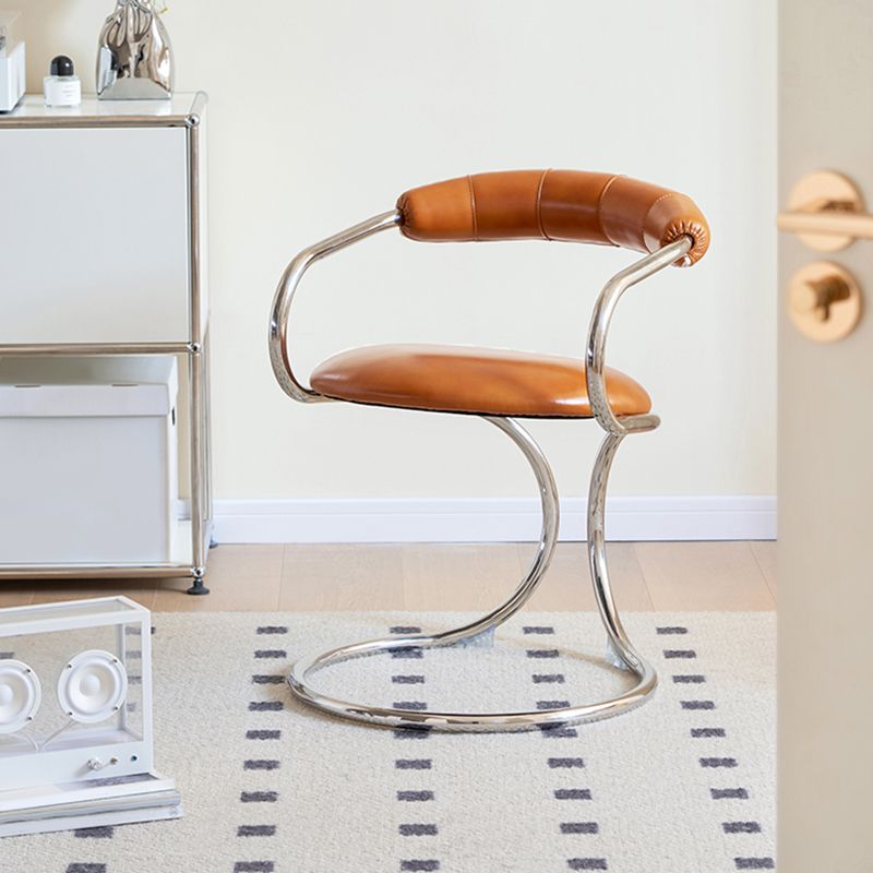 Industrial Style Arm Chair Upholstered Dining Chair for Living Room