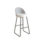 Industrial Leather Counter-height Stool Footrest Shop Dining Stool with Metal Base