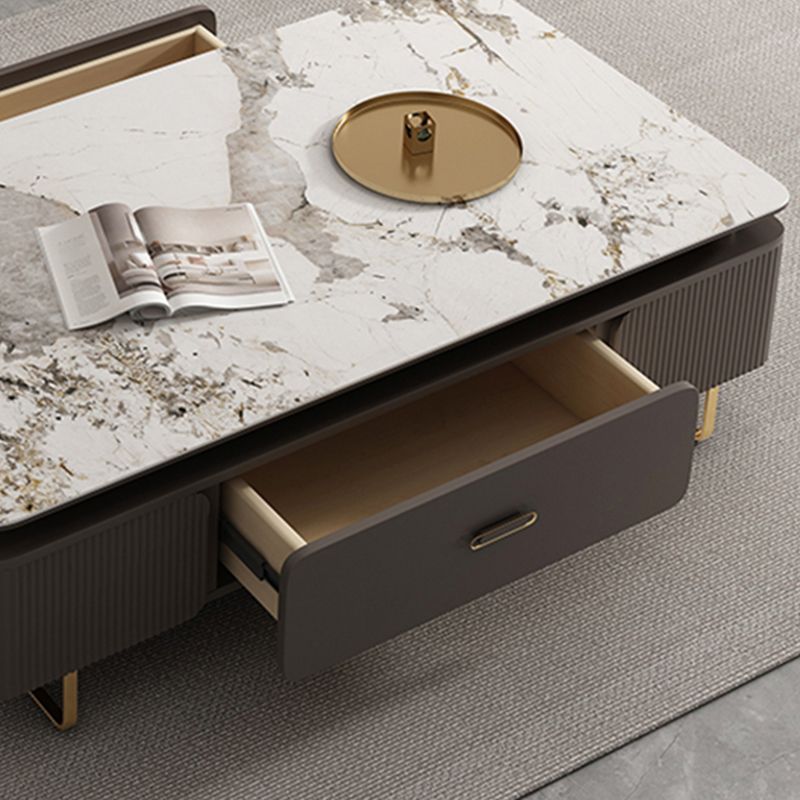 27" Wide Glam Cocktail Table Rectangle Stone Coffee Table with Drawer Clearhalo 'Coffee & Accent Tables' 'Coffee Tables' 'coffee_tables' 'furn' 'furn_coffee_tables' 'Furniture' 'Living Room Furniture' 1200x1200_79b22c54-458d-44a3-b0fc-2337745380a1