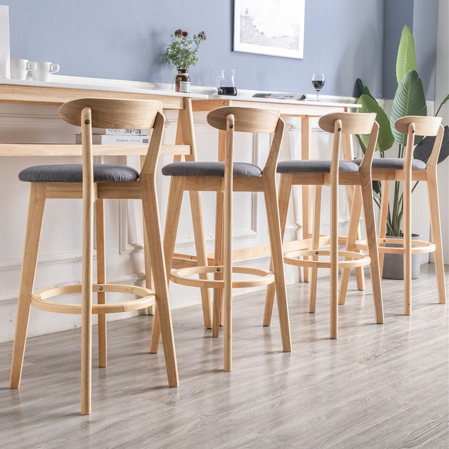 Modern Armless Backrest Counter Stool Wood Household Bar Stool with Cushion and Pedal Clearhalo 'Bar Furniture' 'Bar Stools' 'bar_stools' 'furn' 'furn_bar_stools' 'furniture_bar_stools' 'Kitchen & Dining Furniture' 'kitchen&dining_furn' 'kitchen' 'kitchen_furn' Furniture' 1200x1200_79b2350e-7b5a-4d92-b8f0-5965c3016cb2