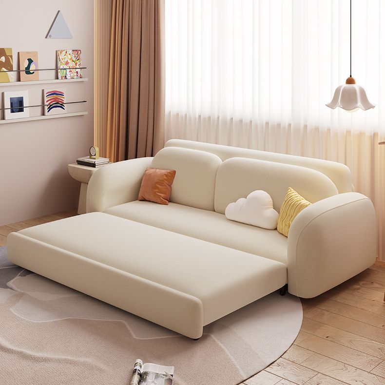Canapé-lit convertible beige canapé de bras évasé moderne avec oreillers