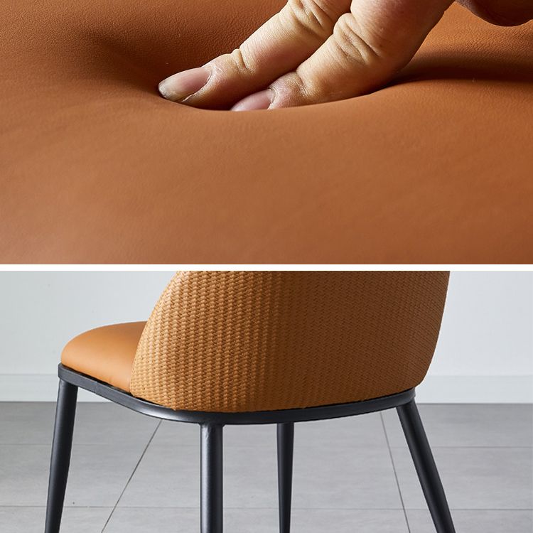 Nordic Style Kitchen Leather Dining Chair Armless Dining Chairs with Metal Legs Clearhalo ' kitchen&dining_furn' 'Dining Chairs' 'Dining Tables & Seating' 'dining_chair' 'furn' 'furn_dining_chair' 'Furniture' 'furniture_dining_chair' 'Kitchen & Dining Furniture' 'kitchen' 1200x1200_79b40cd5-936c-4102-81a8-c499ef51467e