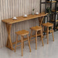 Ensemble de Table de bar rectangulaire moderne, 1/2/4/7 pièces, Table de bar en bois massif et tabourets sans dossier