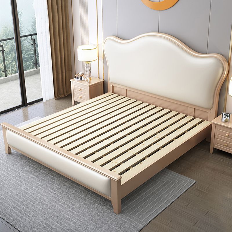 Modern Wood and Upholstered Standard Bed 57.5" Tall Panel Bed Clearhalo 'Bedroom Furniture' 'Beds' 'furn' 'furn_beds' 'Furniture' 1200x1200_79b44f03-9d40-4ca2-a502-60dbfb631ed7