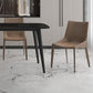 Modern Leather Dining Side Chair Solid Back Armless Side Chair